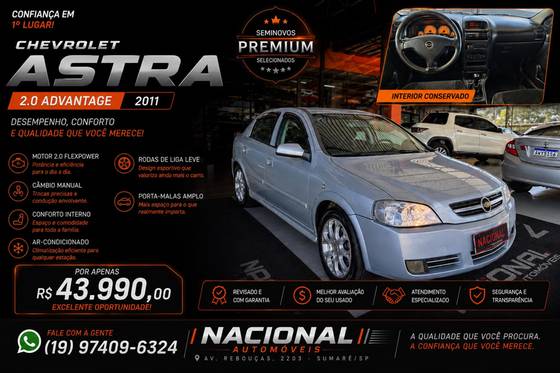 CHEVROLET ASTRA 2.0 MPFI ADVANTAGE 8V FLEX 4P MANUAL CHEVROLET ASTRA 2.0 MPFI ADVANTAGE 8V FLEX 4P MANUAL